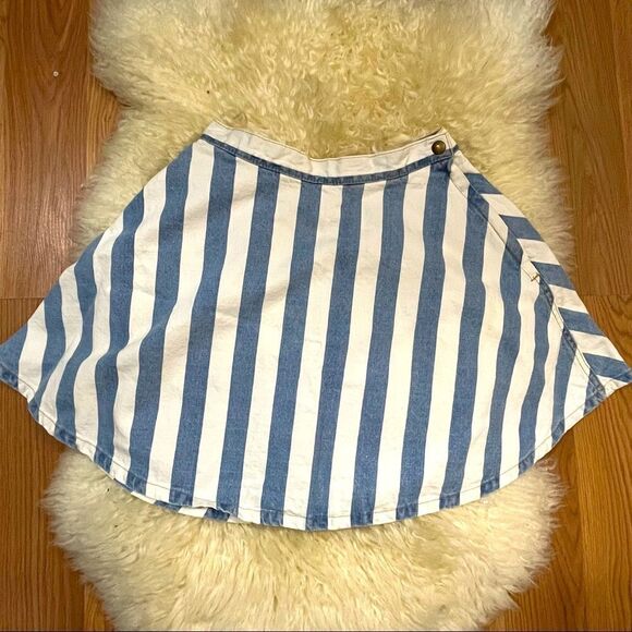 American Apparel High Waist Wide Stripe Circle Skirt Small - Picture 2 of 8